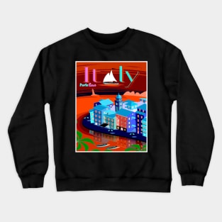 Portofino Italy Resort Travel and Tourism Advertising Print Crewneck Sweatshirt